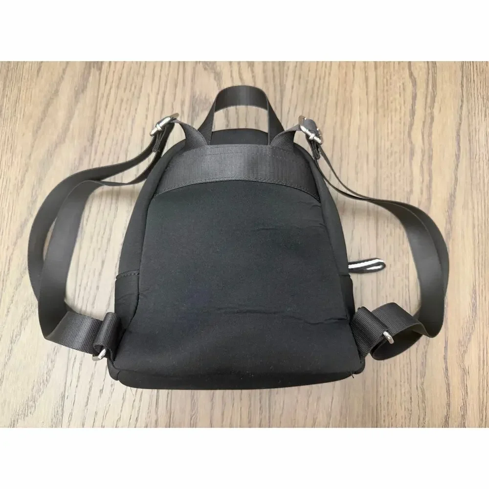 Black Neoprene Mini Backpack Small Lightweight Zip Adjustable Straps